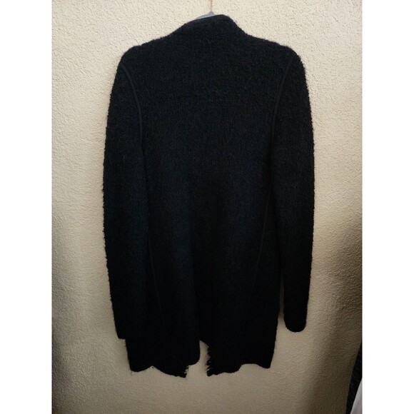 VINCE. Black Merino Wool Mohair Chunky Nubby Cardigan Sweater Coat Oversized XS - Picture 4 of 12